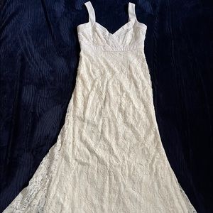 Lulus Creamy Lace Maxi Dress